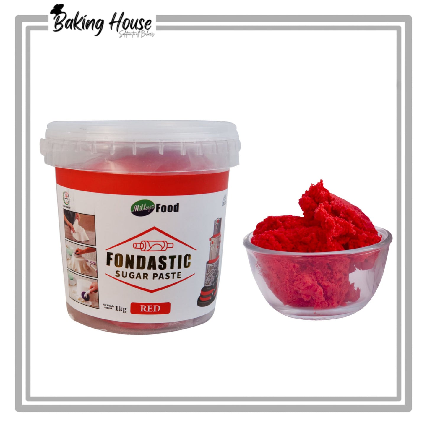 Milkyz Food Red Sugar Paste/Fondnat 1kg Bucket