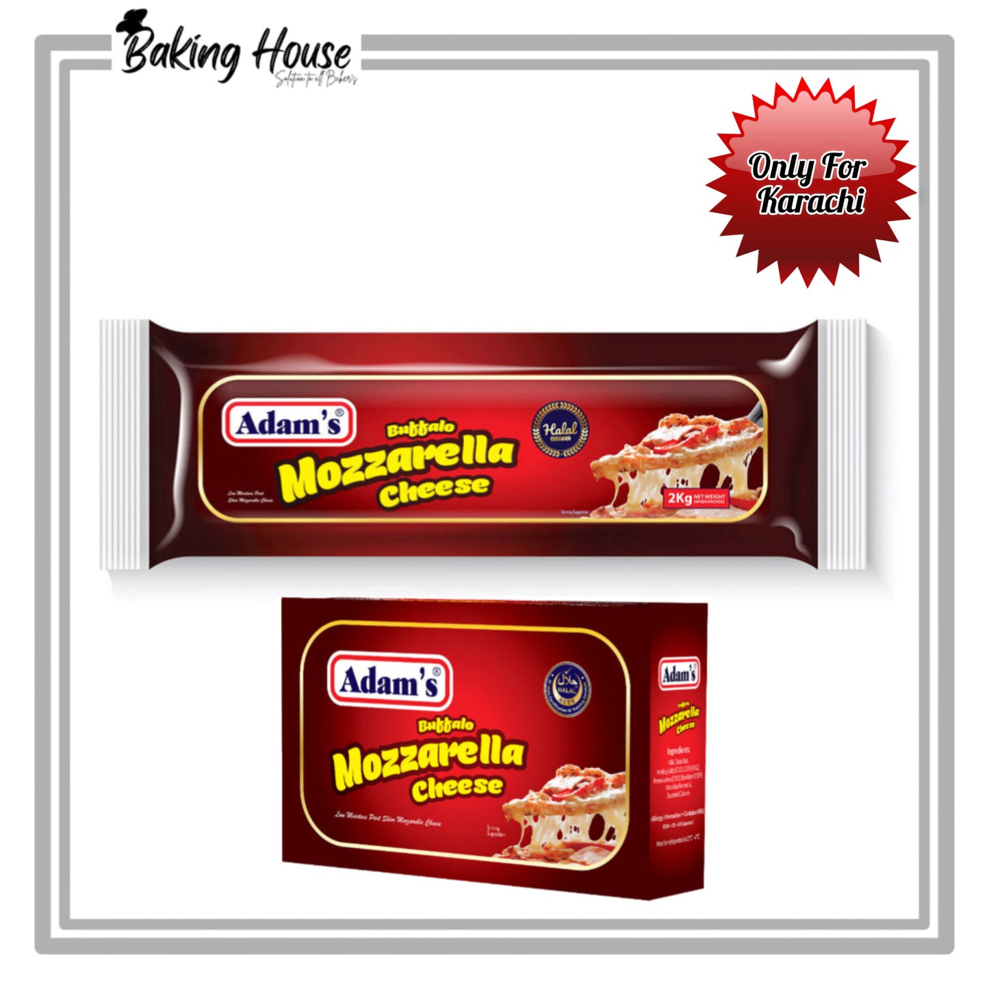 Adam's Mozzarella Cheese 500g (Only For Karachi)