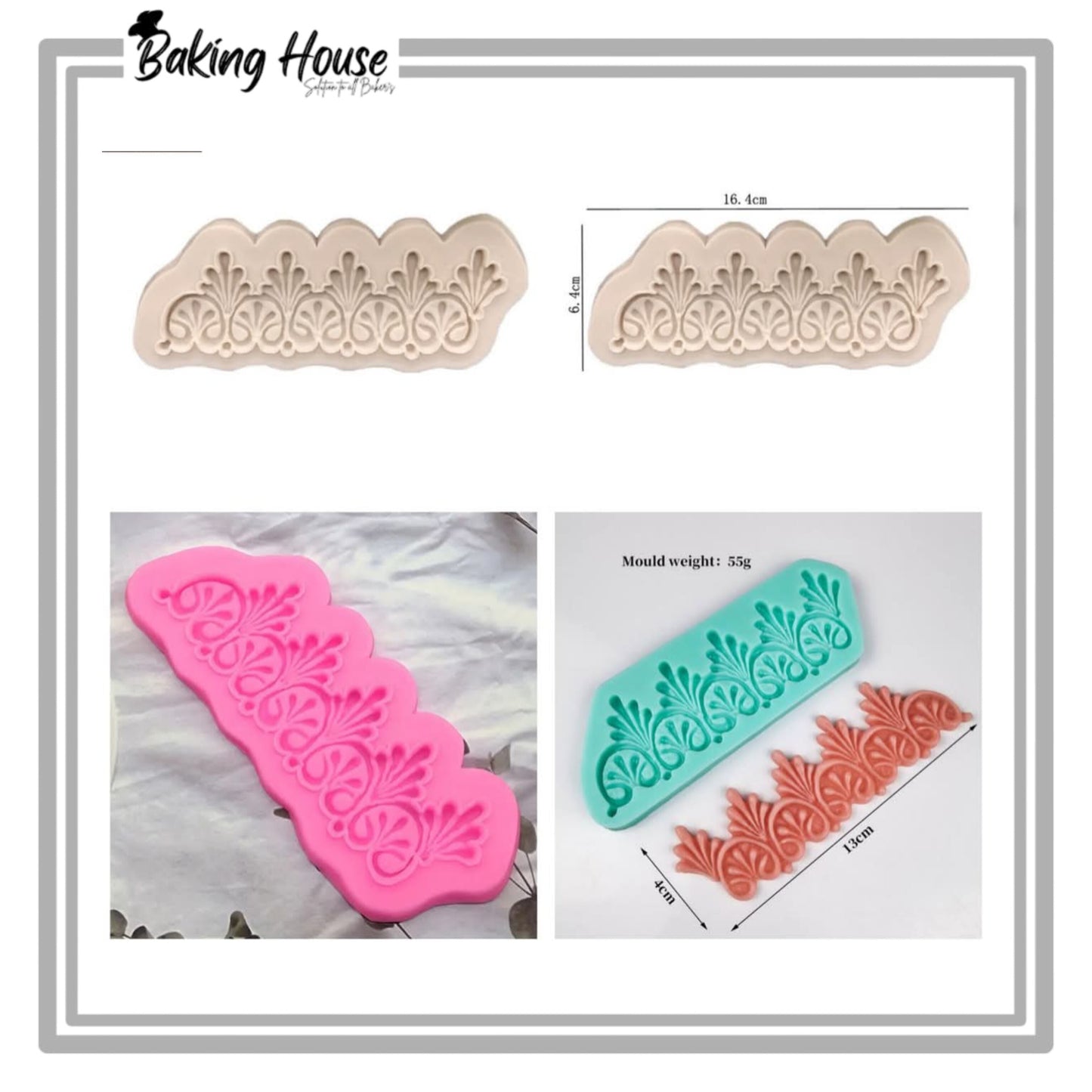 Boarder Lace Silicon Fondant Mould For Cake Decorating