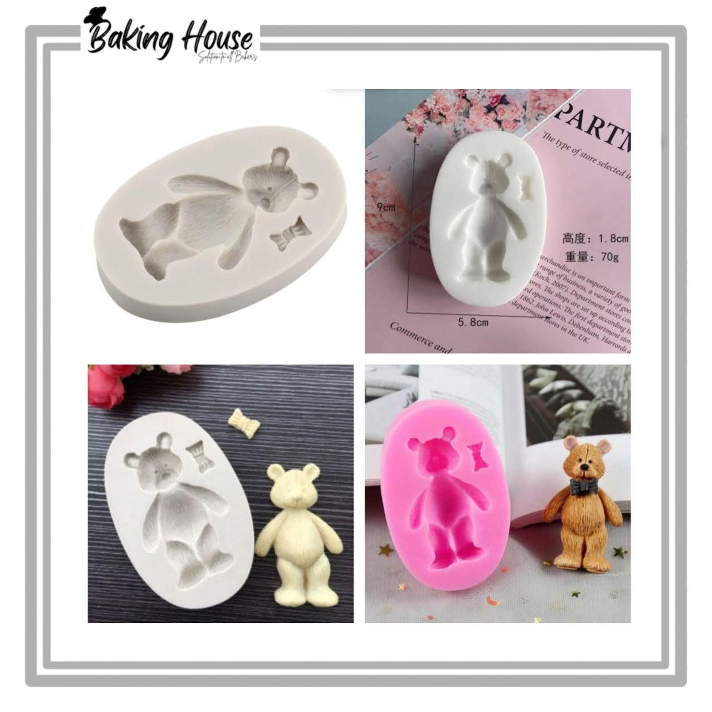 Bear Silicon Fondant Mould For Cake Decorating