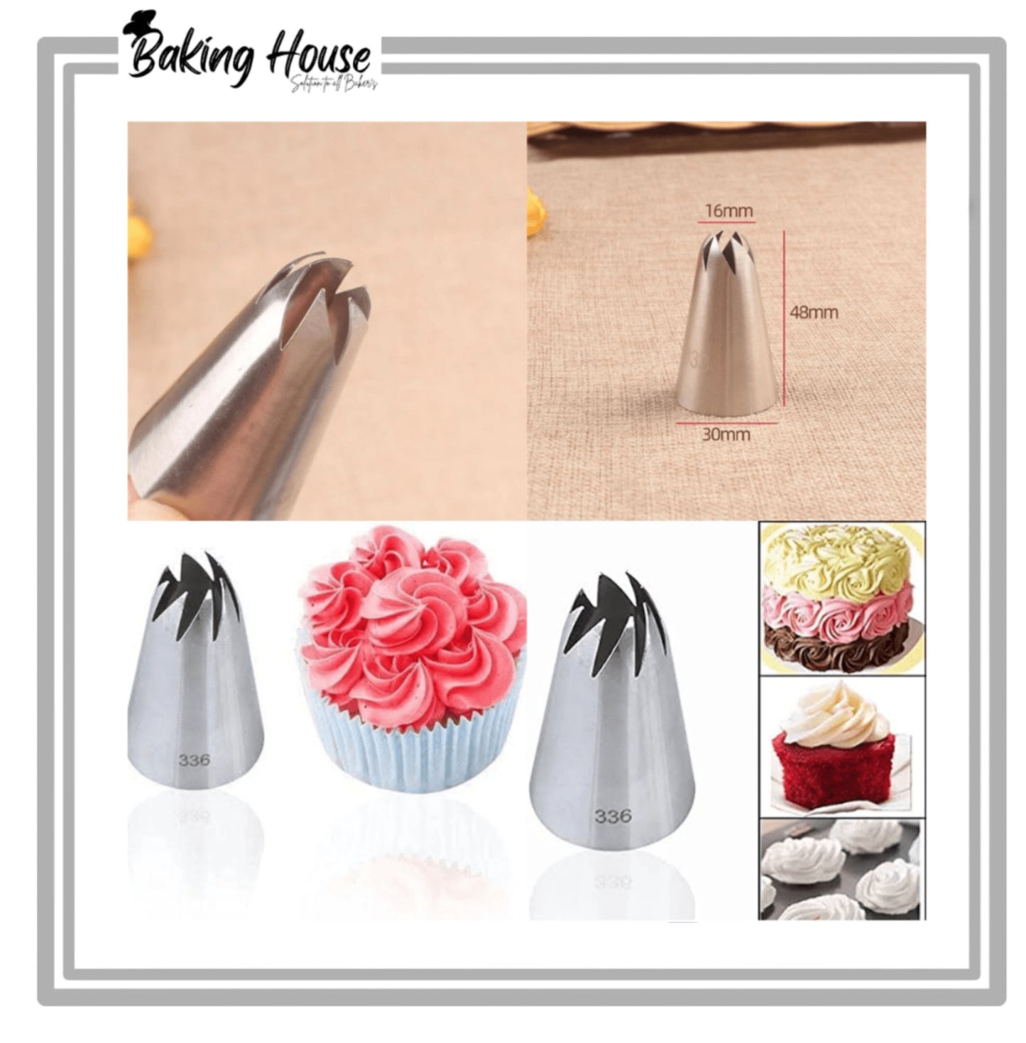 336 Stainless Steel Cake Decorating Nozzle