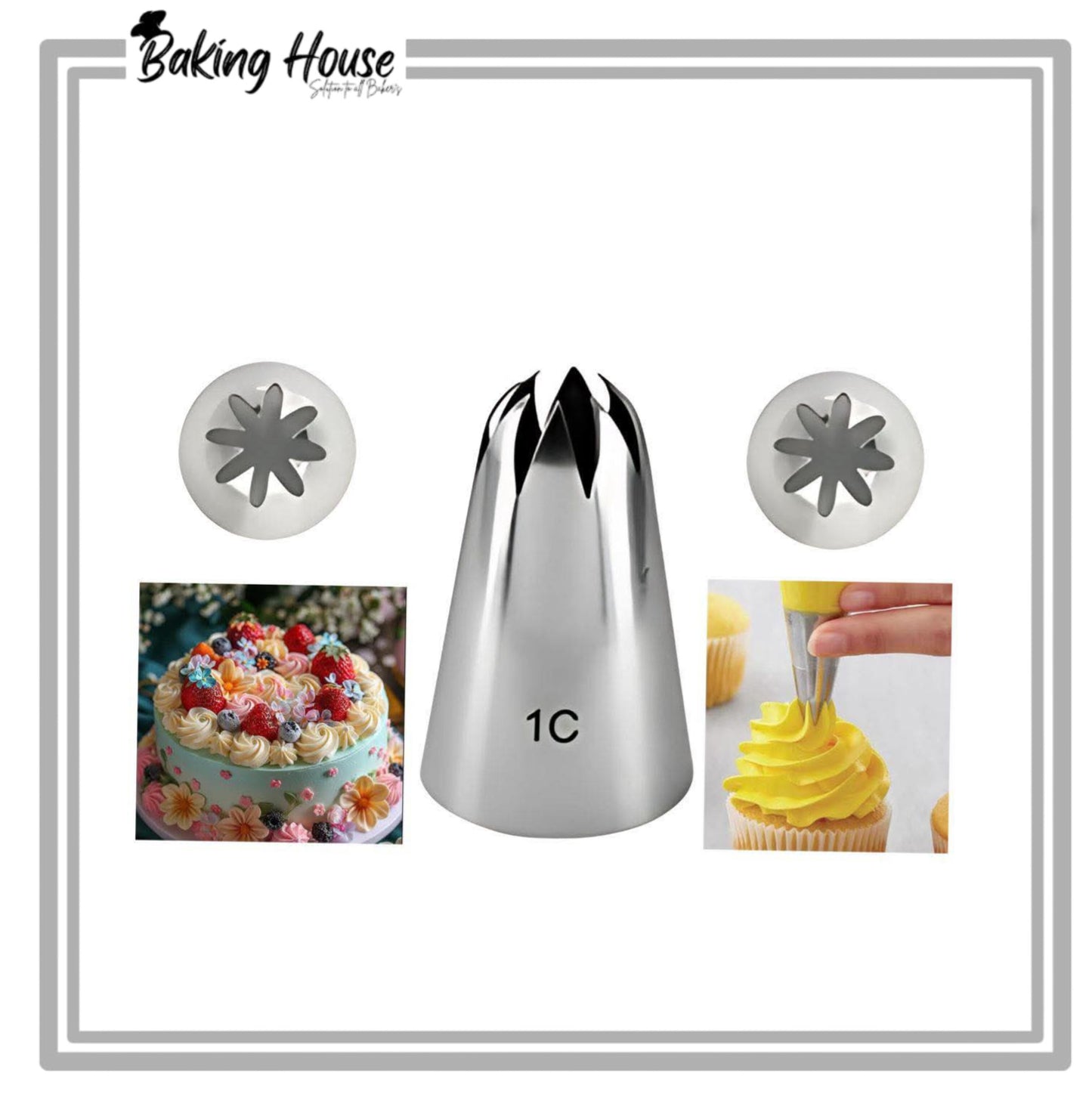 1c Stainless Steel Cake Decorating Nozzle