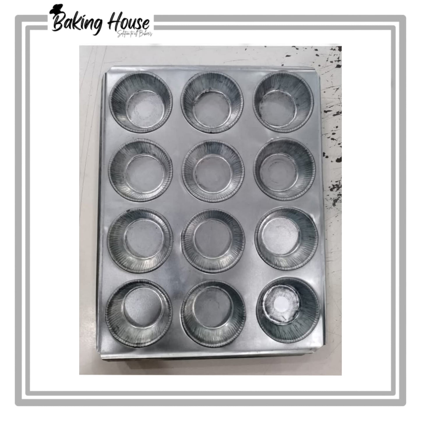 12 Cavity Stainless Steel Cupcake Silver Tray