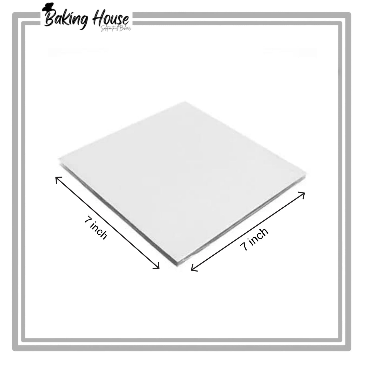 7 Inch White Square Cake Base