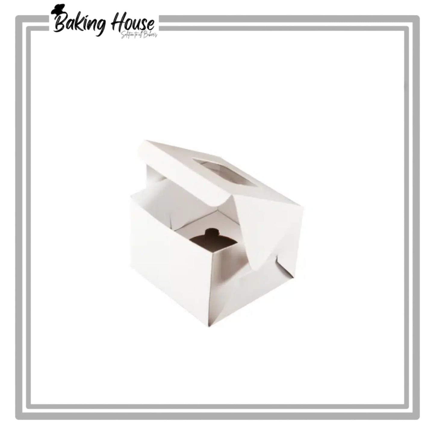 1 Cavity White Window Cupcake Box