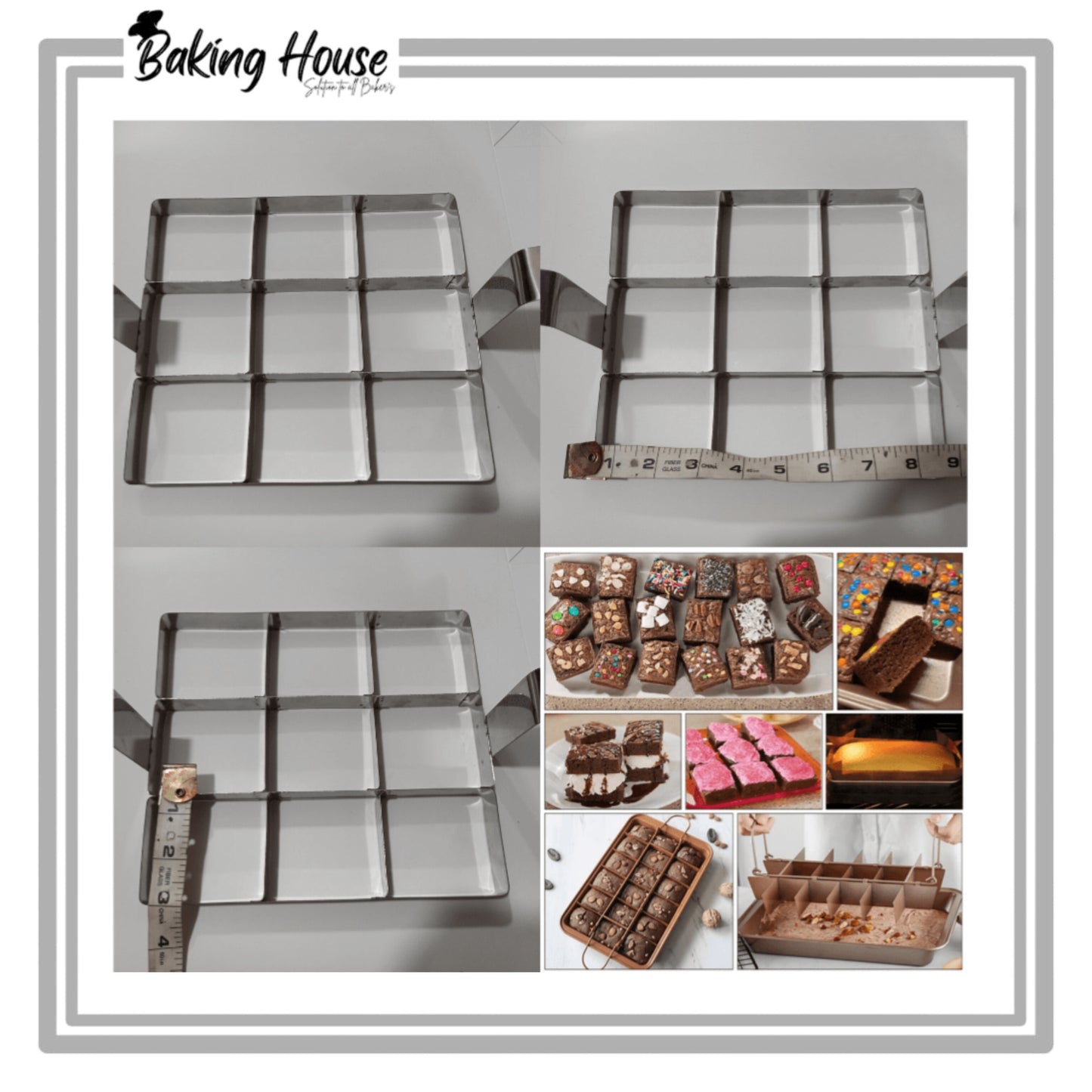9 Cavity Stainless Steel Brownie Cutter
