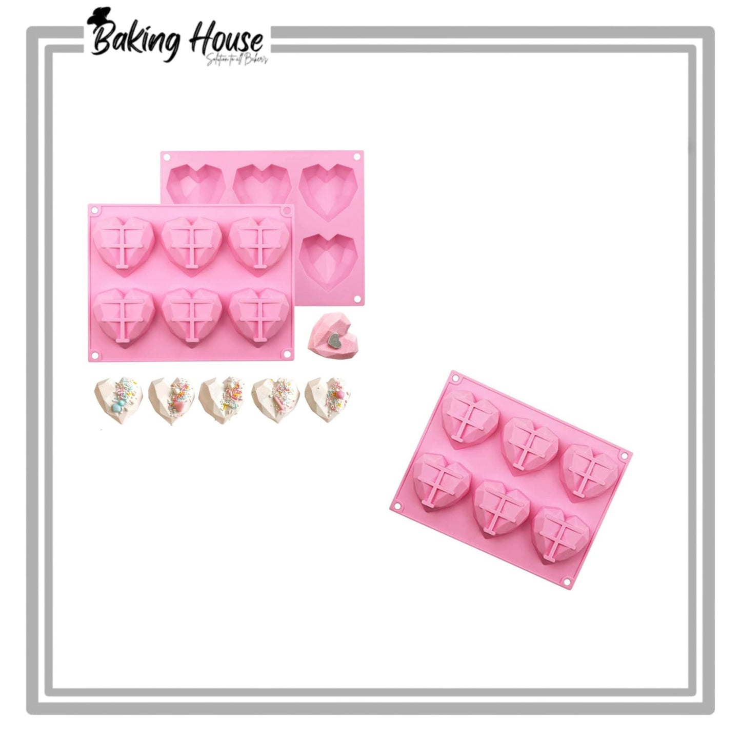 6pcs Heart Pinata Silicon Chocolate & Candy Mould