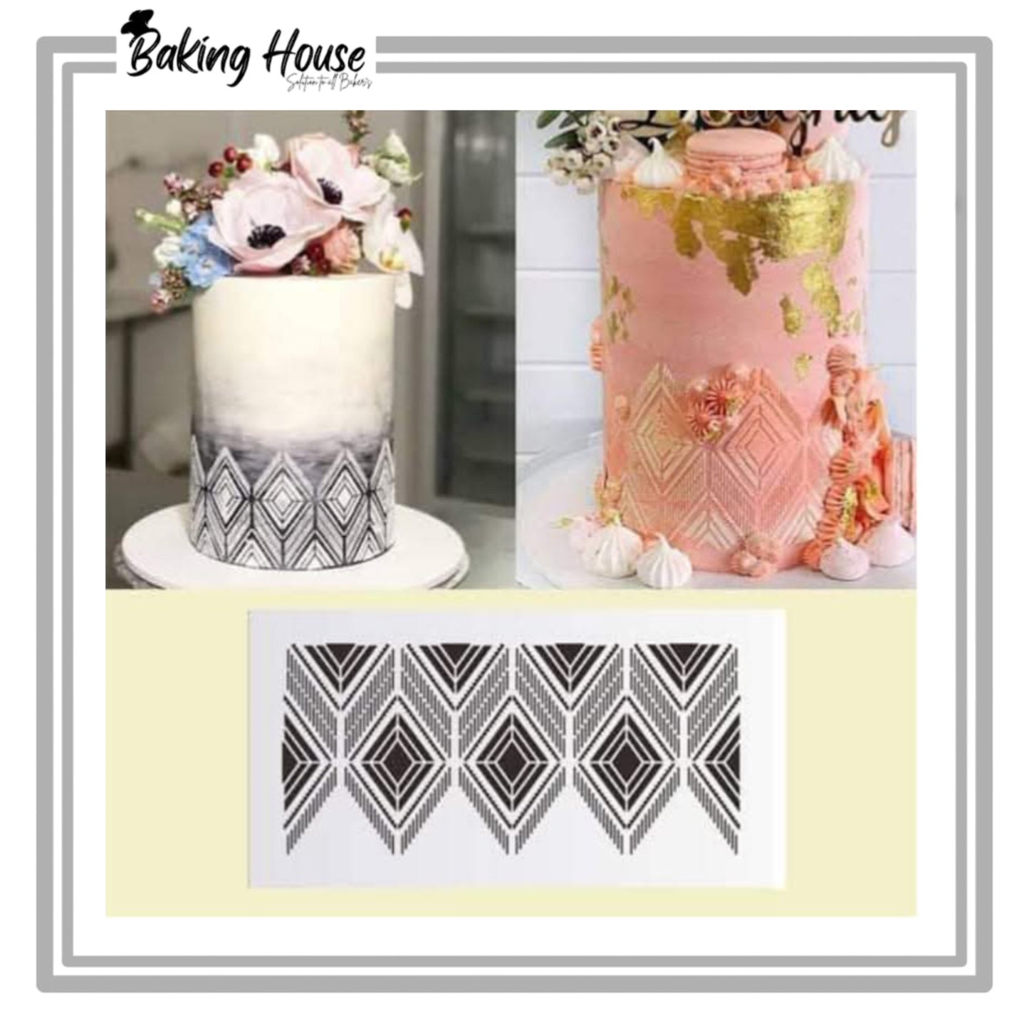 Bohemian Cake Stancil For Cake Decorationg