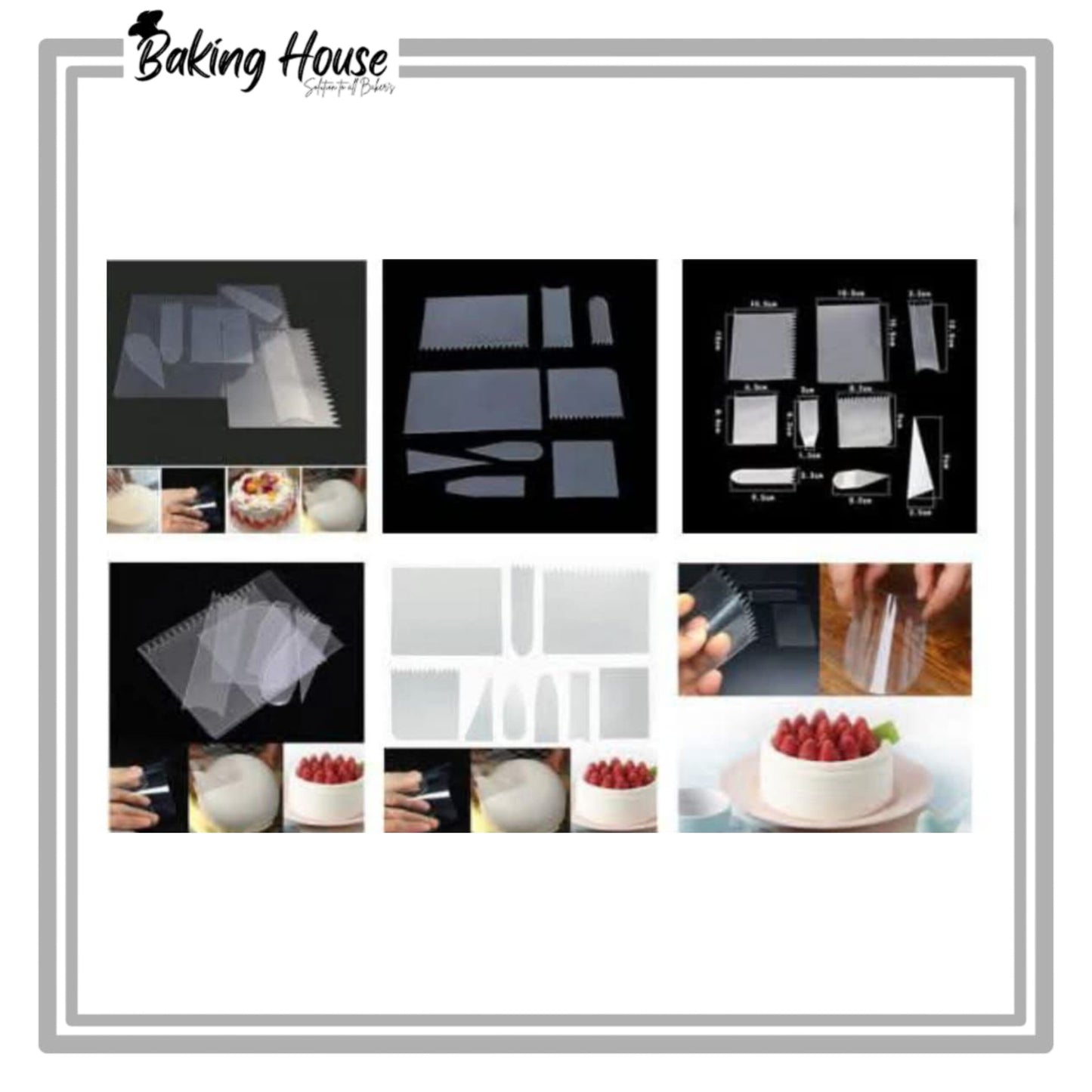 9pcs Flexible Cake Smoother & Scraper For Cake Decorationg