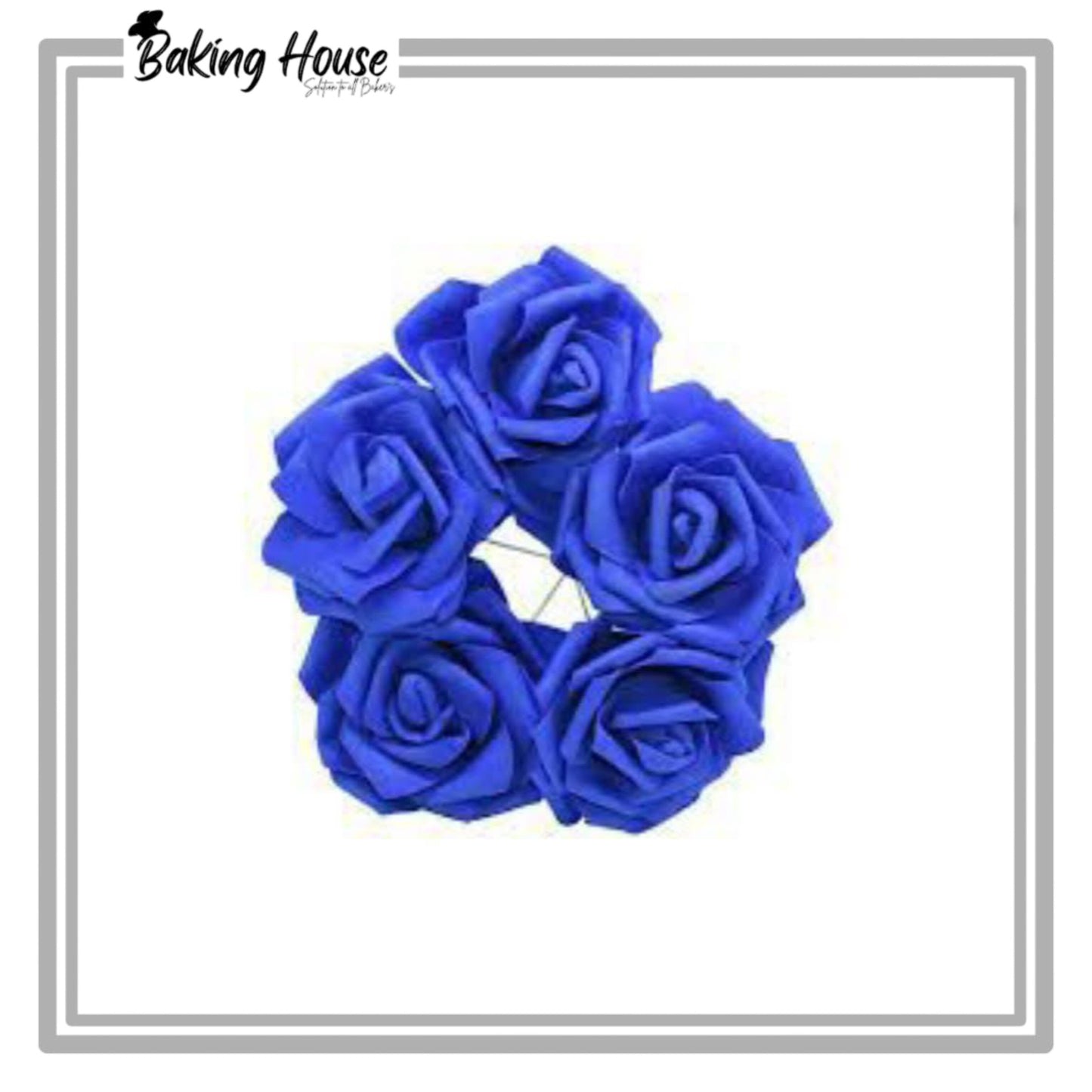 5pcs Blue Fomice Flowers For Cake Decorationg