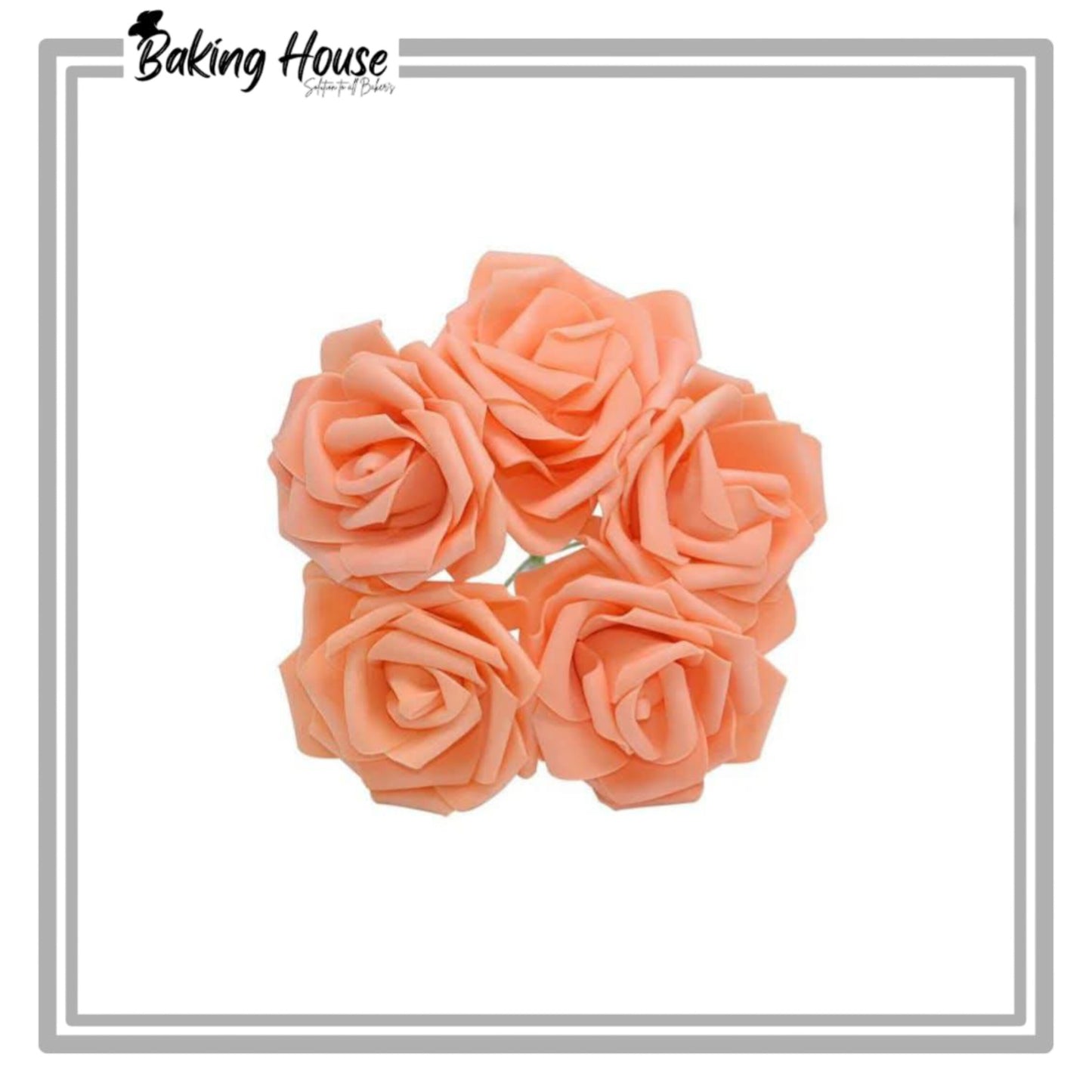 5pcs Peach Fomice Flowers For Cake Decorationg