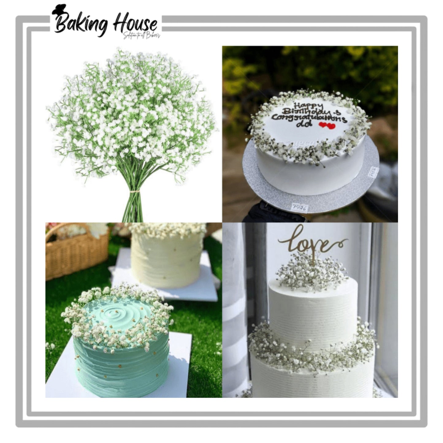 Artificial Baby Breath Flowers For Cake Decorations