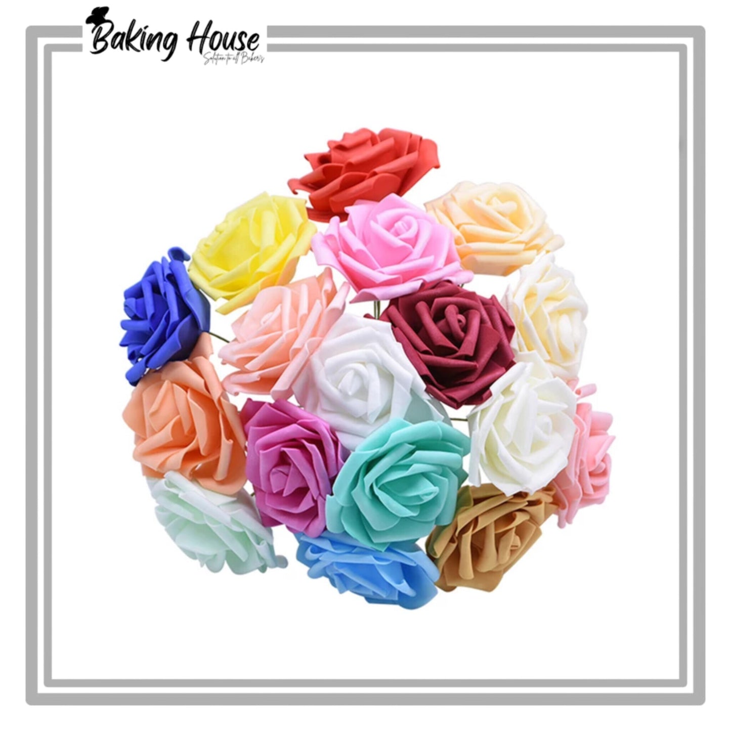 12pcs Multi Fomice Flowers For Cake Decorationg