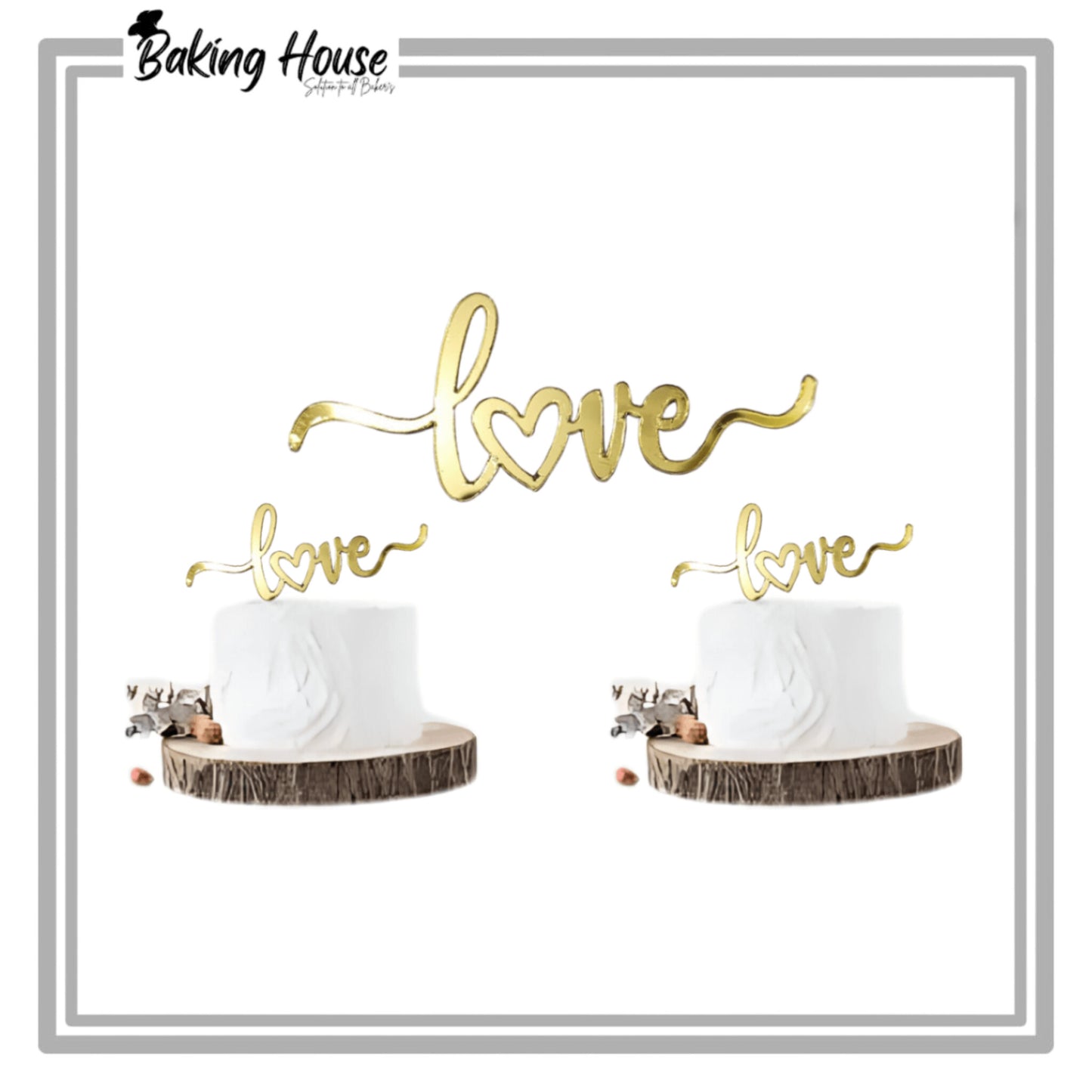 Love Acrylic Cake Topper Tag