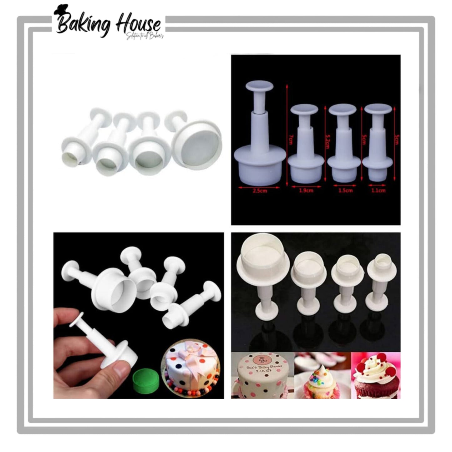 4pcs Round Planjer And Cookie Cutter