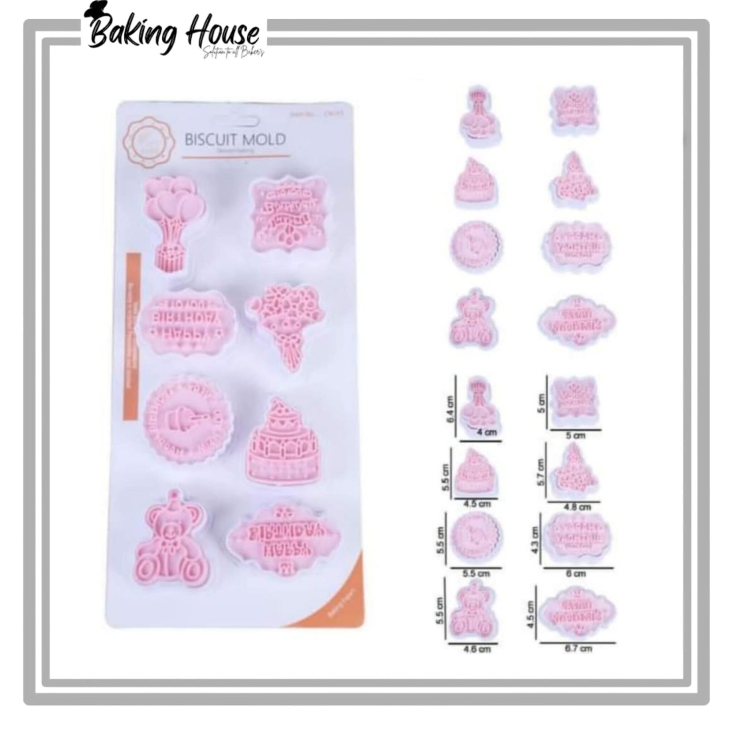 Happy Birthday Plastic Cookies Cutter Set