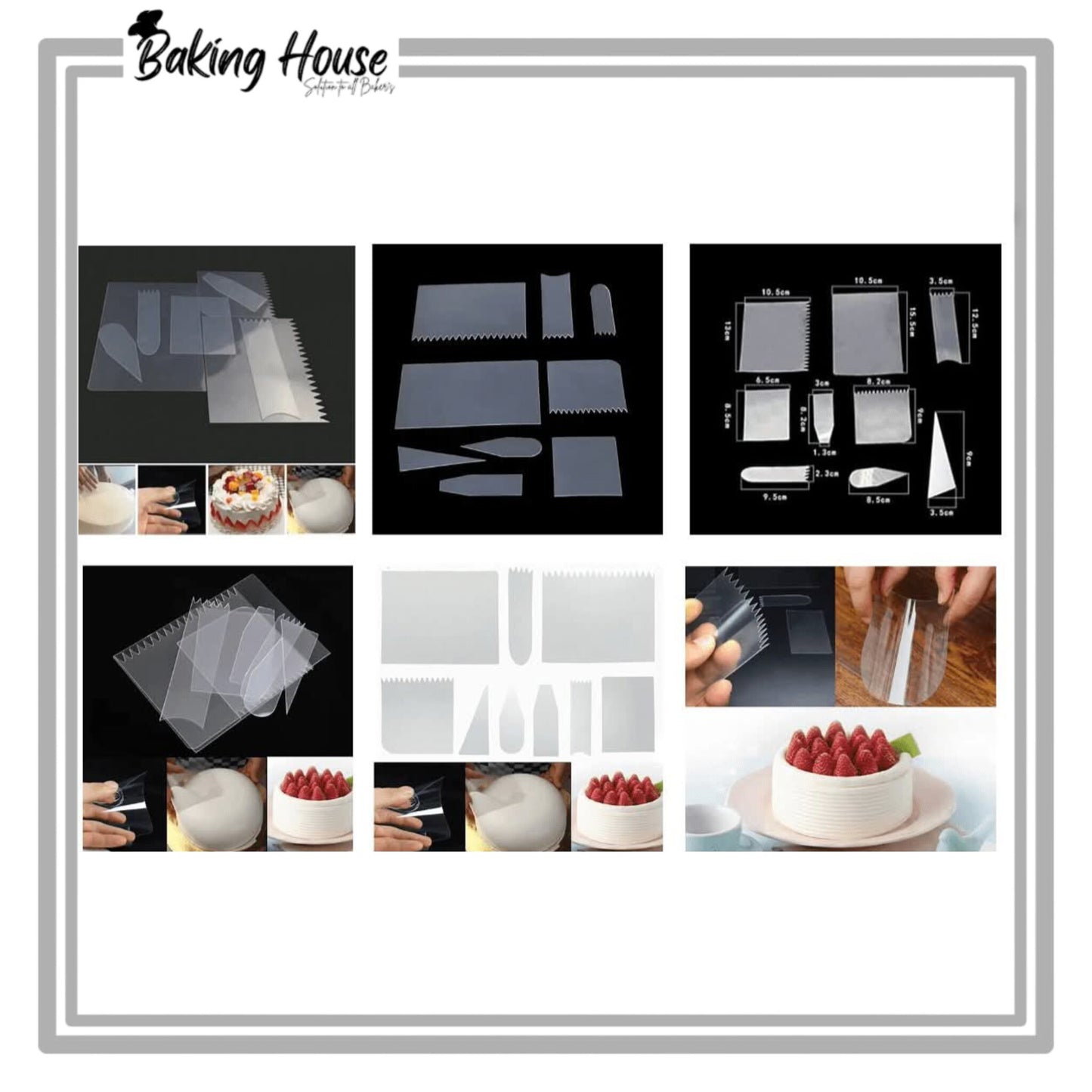 9pcs Flexible Icing Comb For Cake Decorating