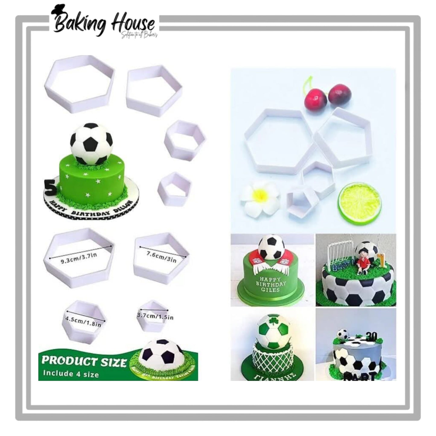 4pcs Football Plastic Cookies Cutter