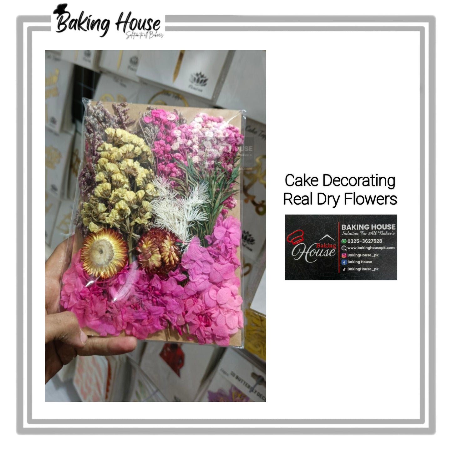Orginal Real Dry Flowers For Cake Decorating (Random Design)