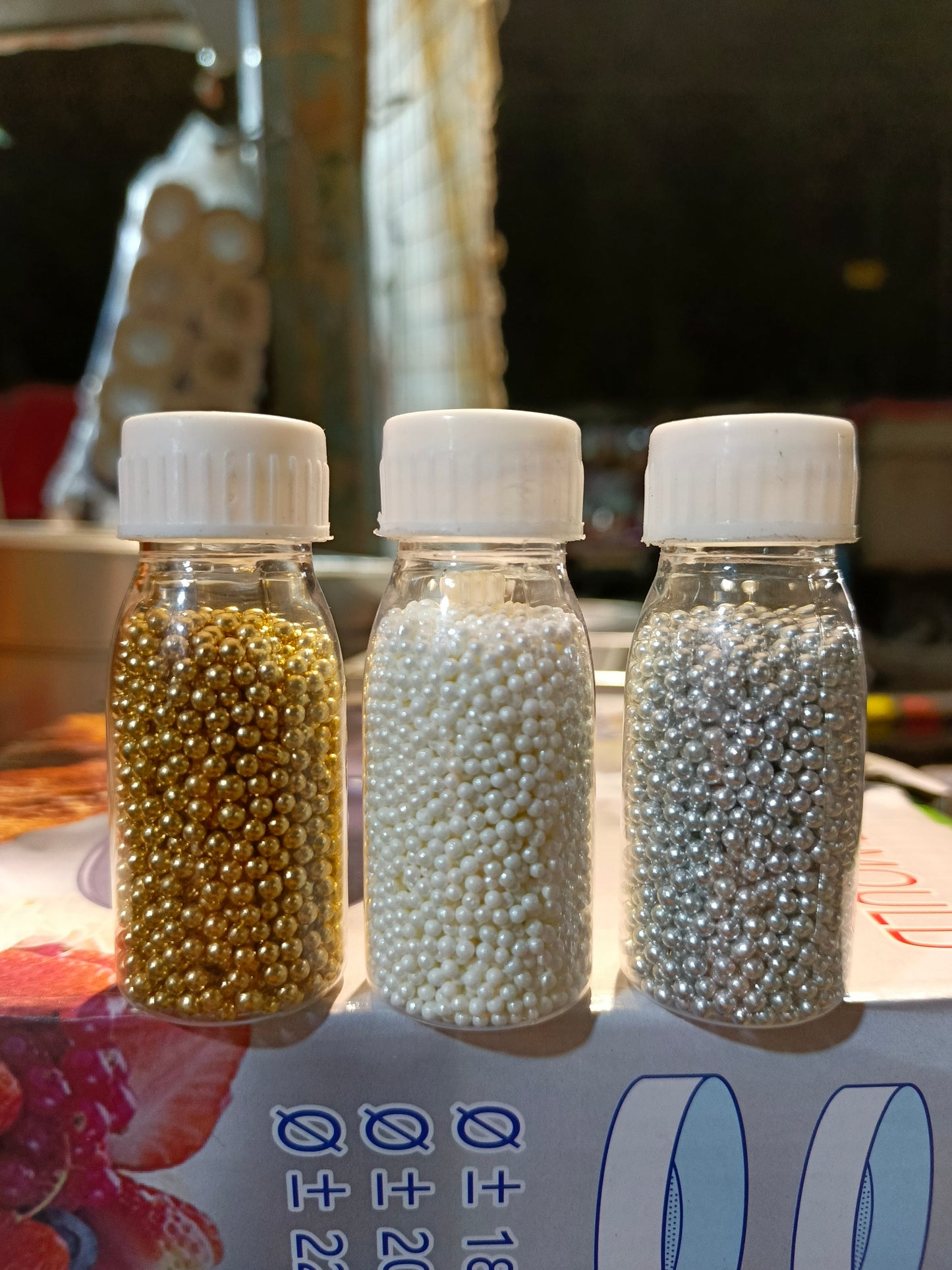 2mm Metallic Silver Edible Beads 25g For Cake Decorationg