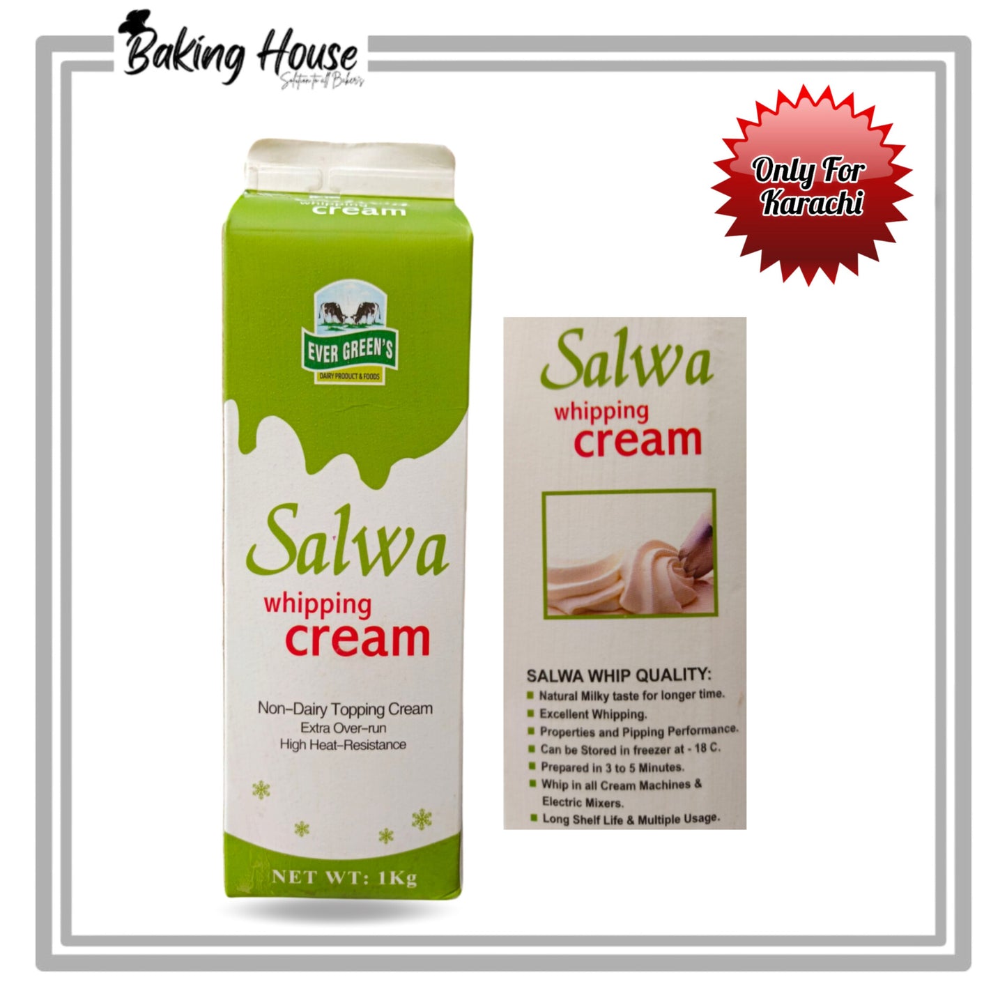 Salwa Non Dairy Whipping Cream 1kg (Only For Karachi)