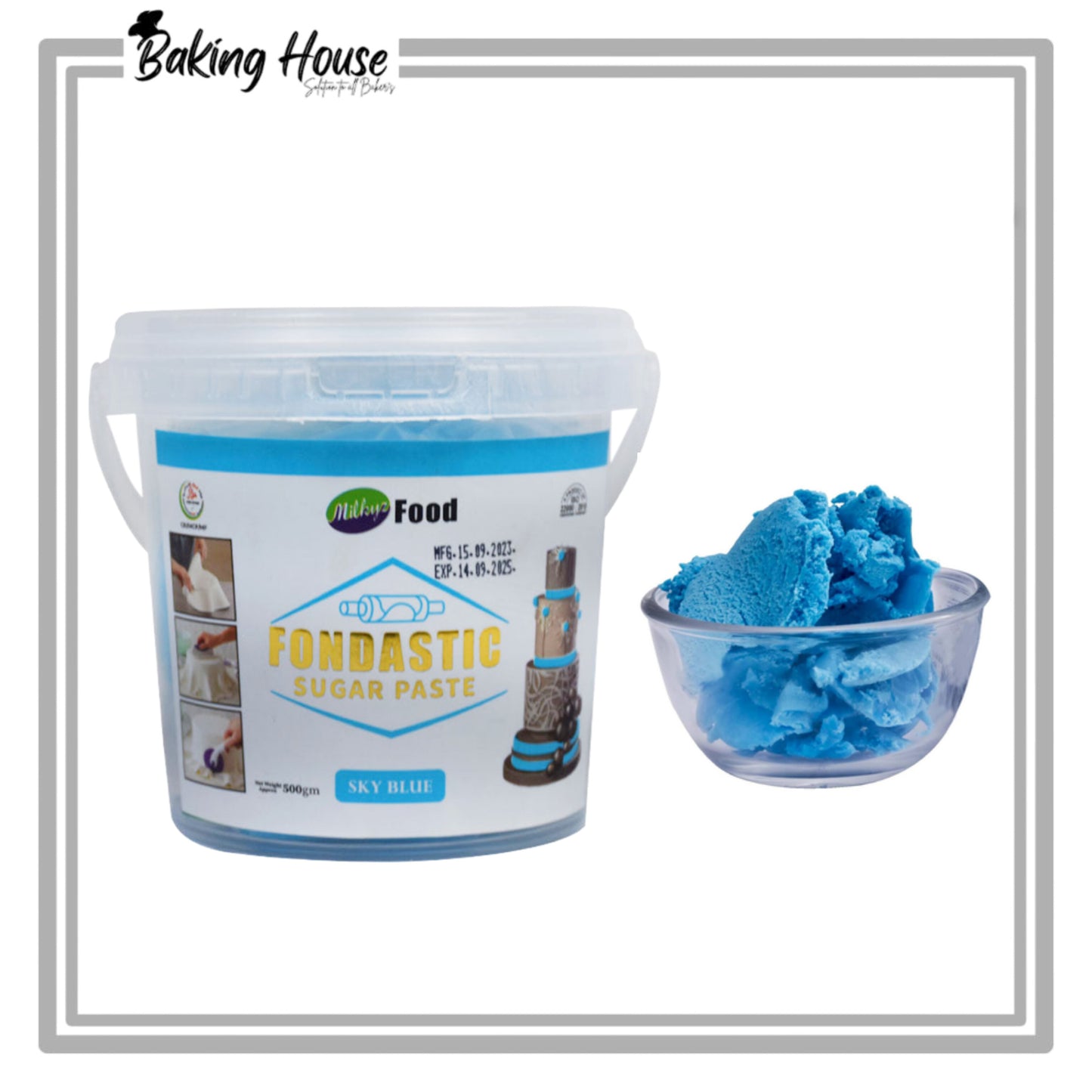 Milkyz Food Blue Sugar Paste/Fondnat 1kg Bucket