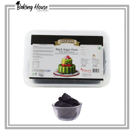 Vizyon Black Sugar Paste/Fondant 1kg Pack