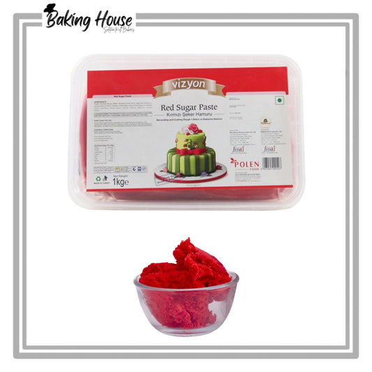 Vizyon Red Sugar Paste/Fondant 1kg Pack
