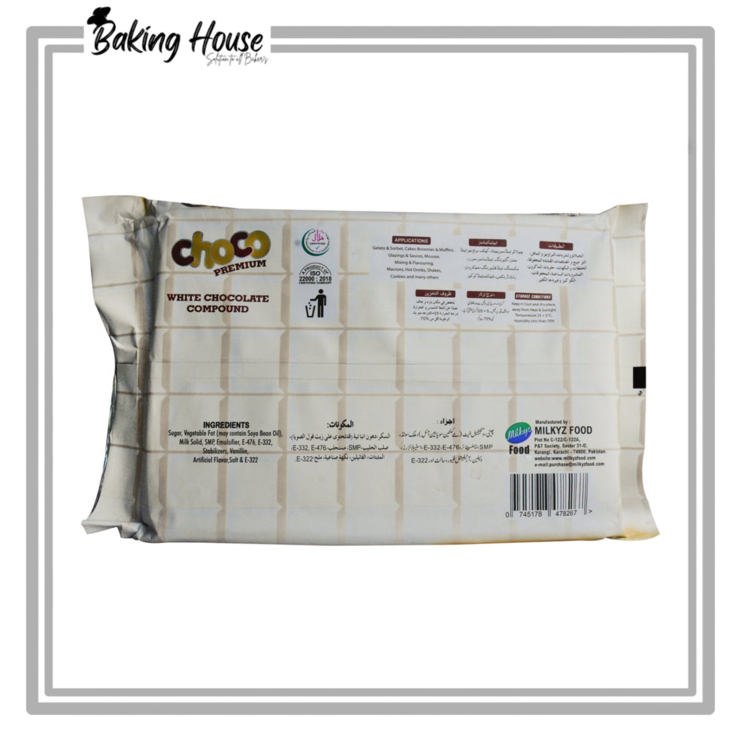 Milkyz Food Choco Premium White Compound Chocolate 2kg