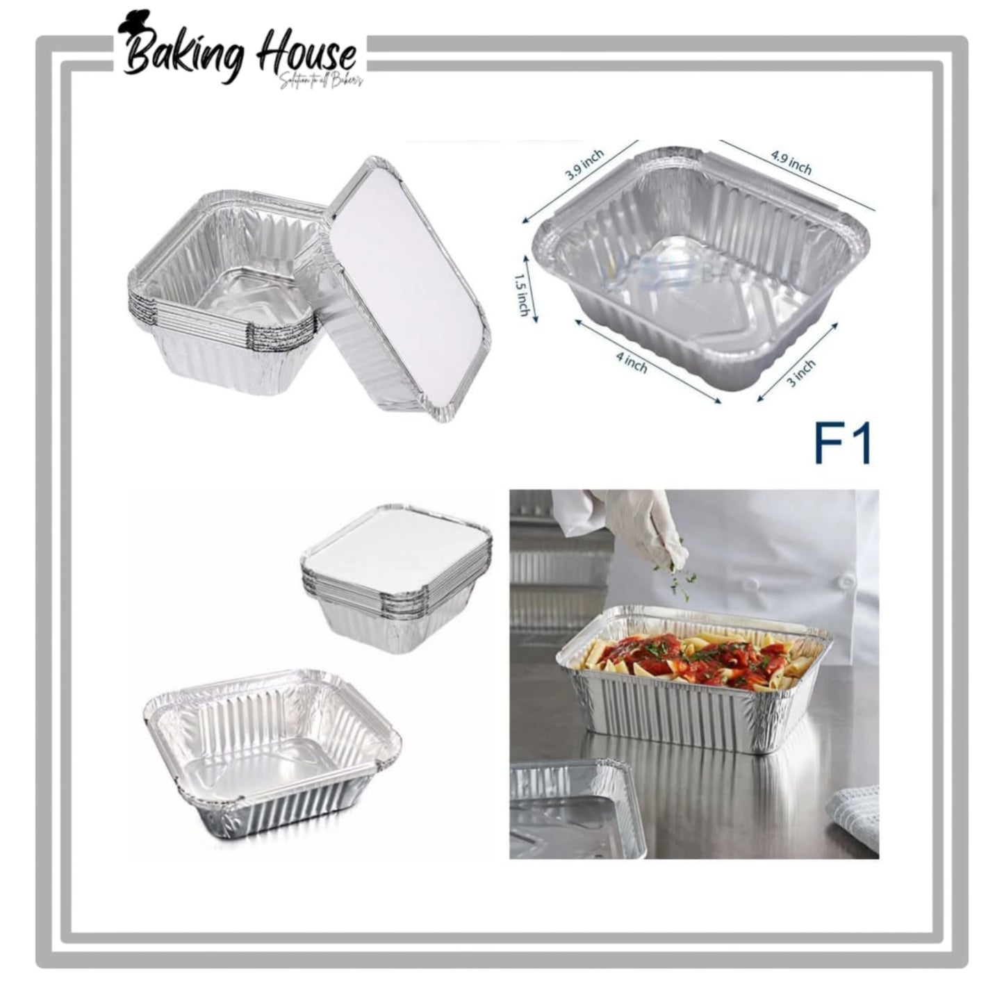 10pcs F1 Silver Foil Box For Baking (Only For Karachi)