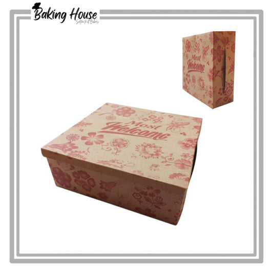 10x10x4 Brown Welcome Cake Box