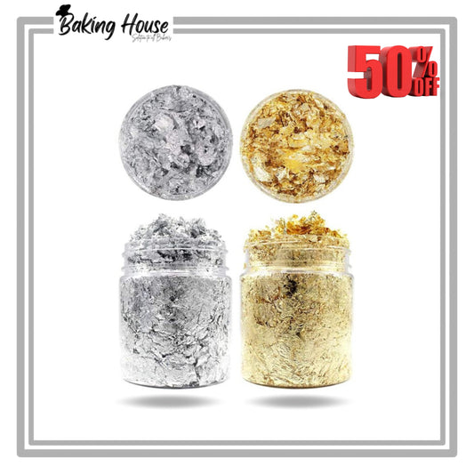 (Pack Of 2) 24k Golden/Silver Foil Falks For Cake Decorating