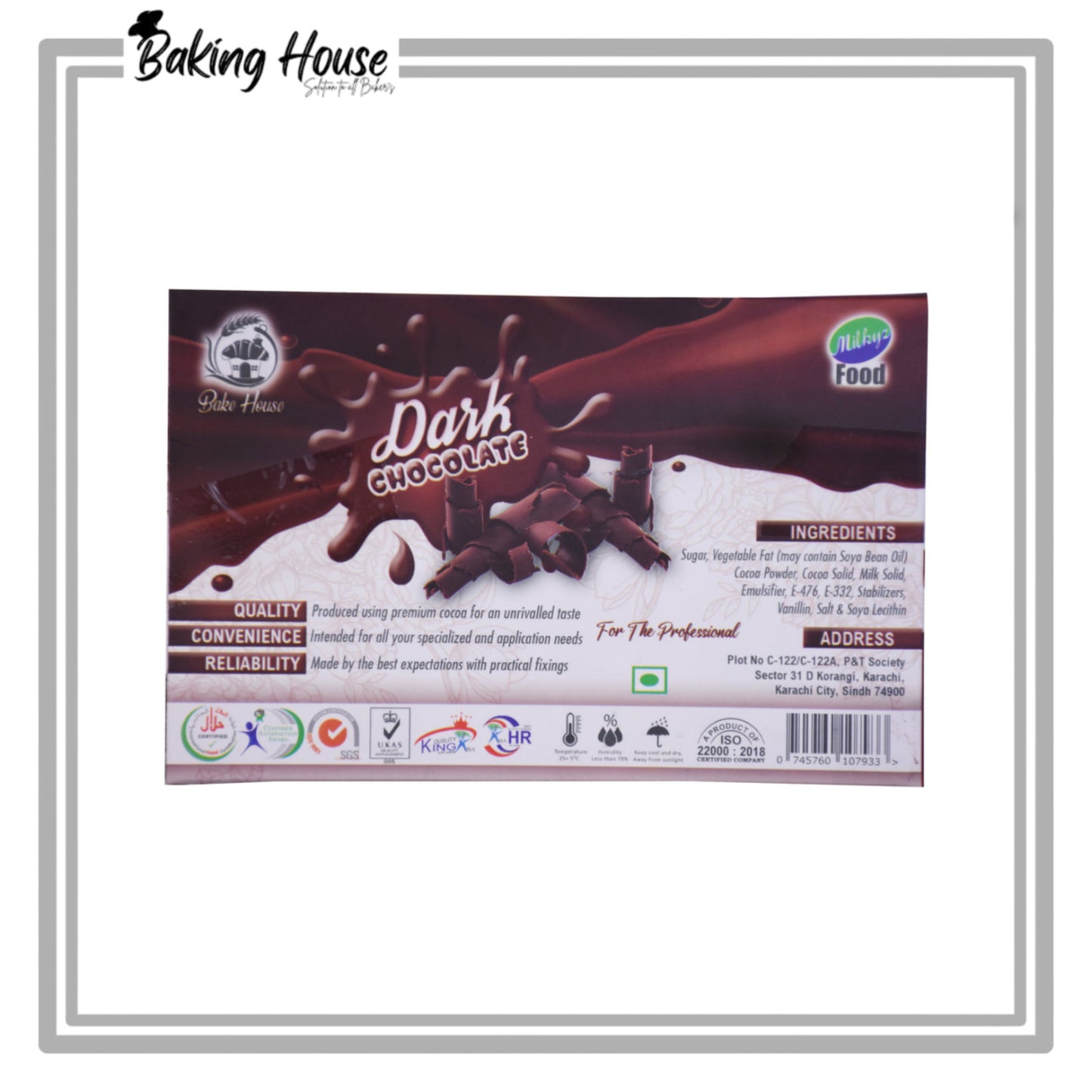 Milkyz Food Dark Compound Chocolate 250g (Box Packing)