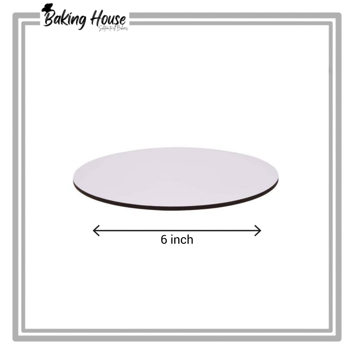 6 inch Round White Cake Base