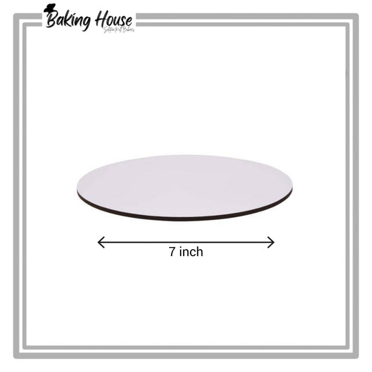 7 inch Round White Cake Base