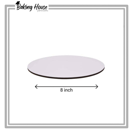 8 inch Round White Cake Base