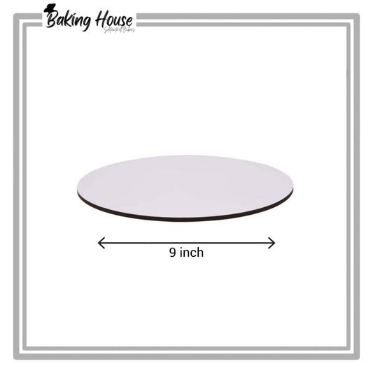 9 inch Round White Cake Base