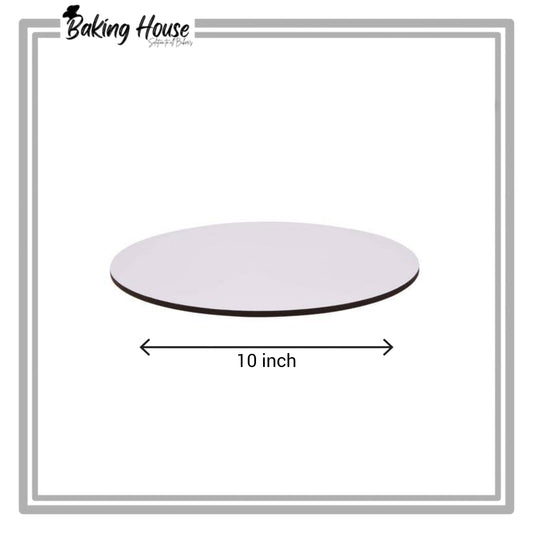 10 inch Round White Cake Base