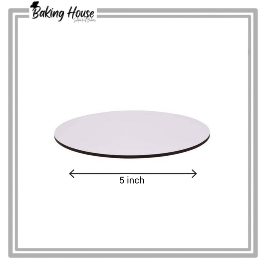 5 inch Round White Cake Base