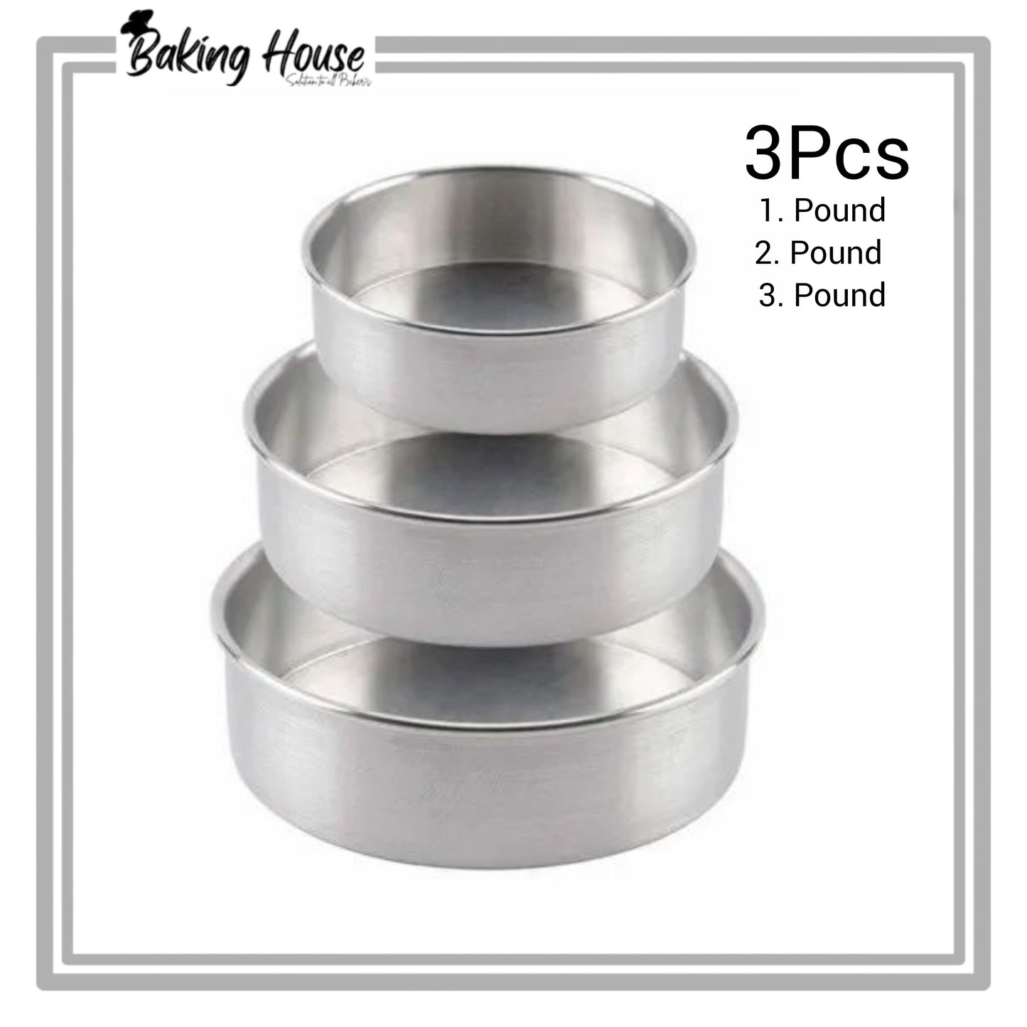 3pcs Round Stainless Steel Cake Pan Set