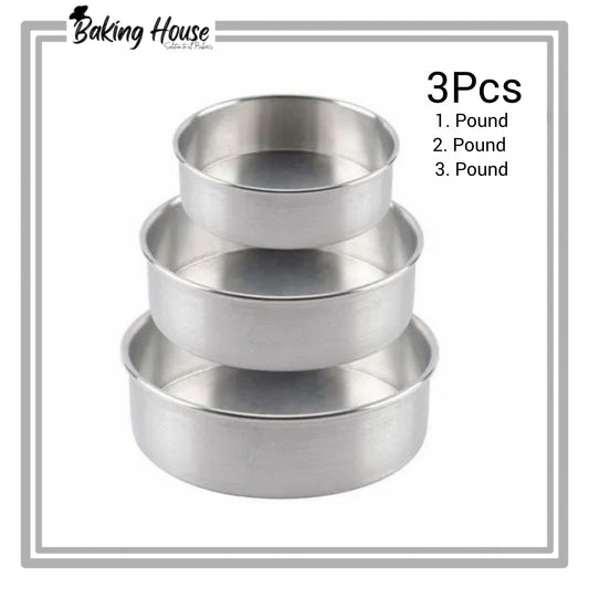 3pcs Round Stainless Steel Cake Pan Set