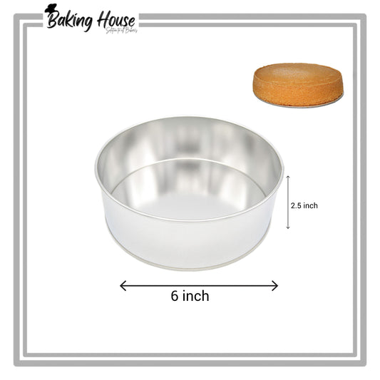 6 Inch Silver Stainless Steel Cake Round Pan