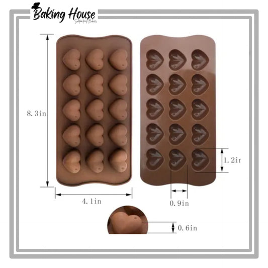 15 Heart Silicon Chocolate & Candy Mould