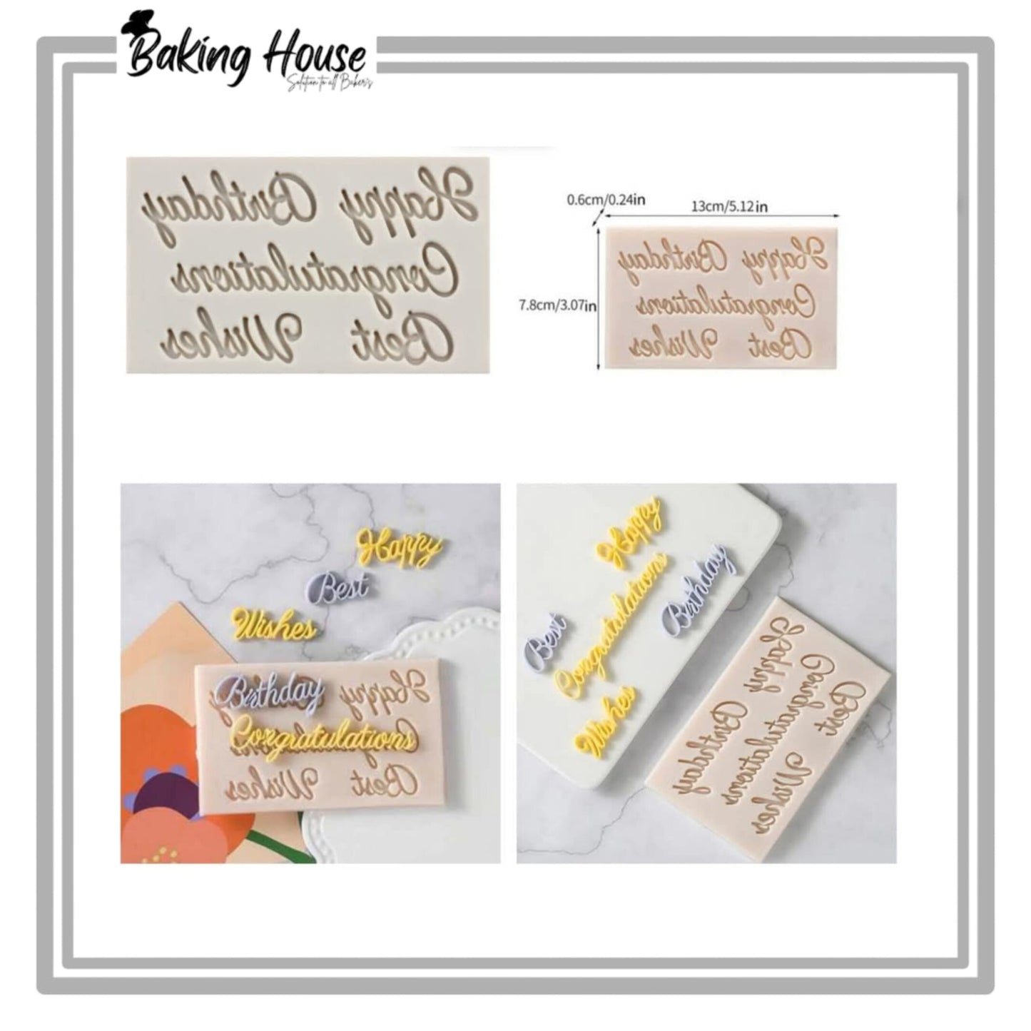 Best Wishes Silicon Fondant & Candy Mould