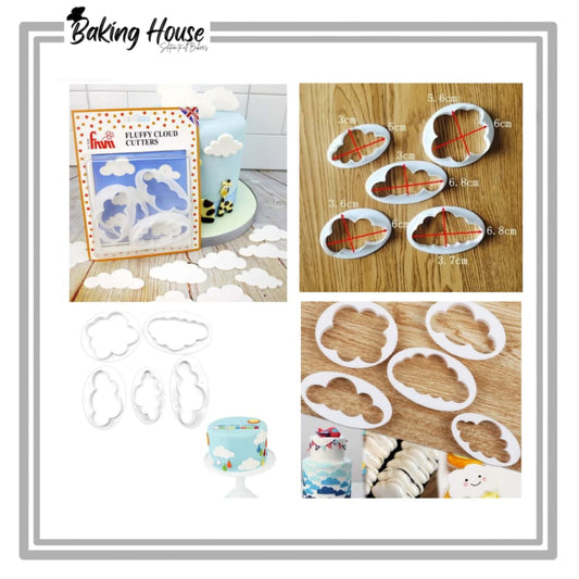 5pcs Cloud Cookie Cutter For Cake Decorating