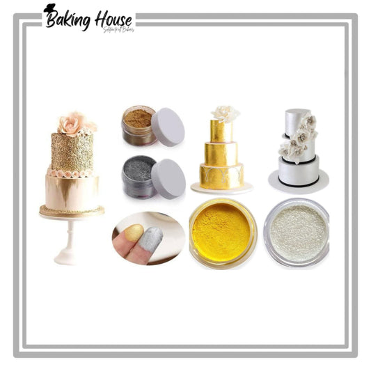 Pack Of 2 Edible Golden/Silver Dust For Cake Decorationg