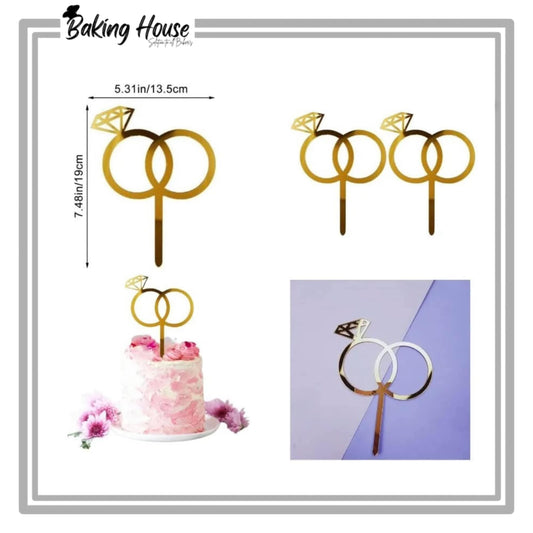 Engagement Ring Acrylic Cake Topper