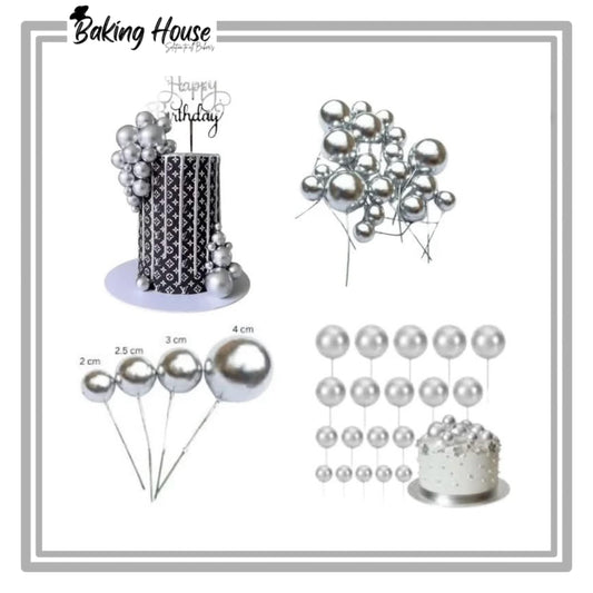 20pcs Silver Fox Ball For Cake Decorationg