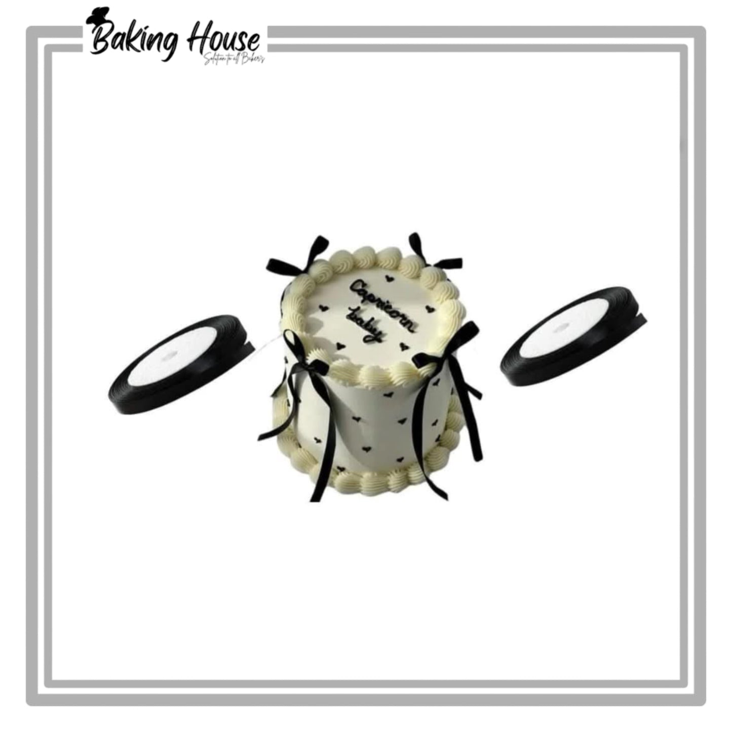 1 Inch Black Ribbon 20yard For Cake Decorationg