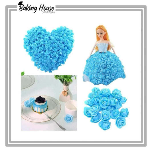 12pcs L-Blue Mine Flowers For Cake Decorationg